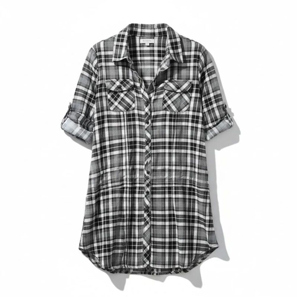 Plaid Button Tunic